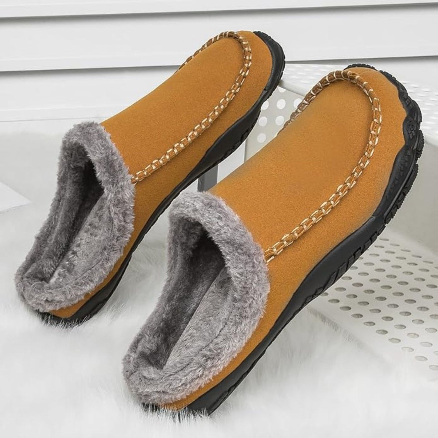 Fleece Lined Moccasin Slippers | Revangiol