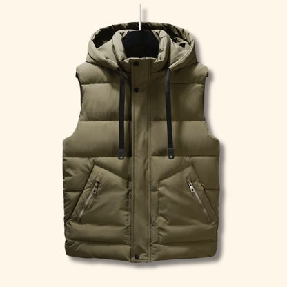 Hooded Winter Puffer Vest | Revangiol
