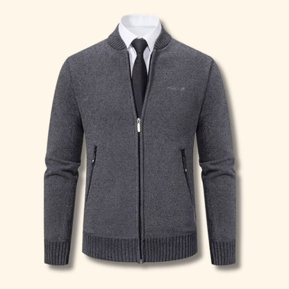 Geometric Zip Knit Cardigan | Revangiol