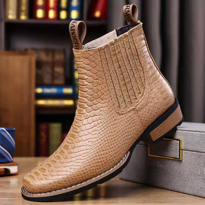 Croc Embossed Dress Boots | Revangiol