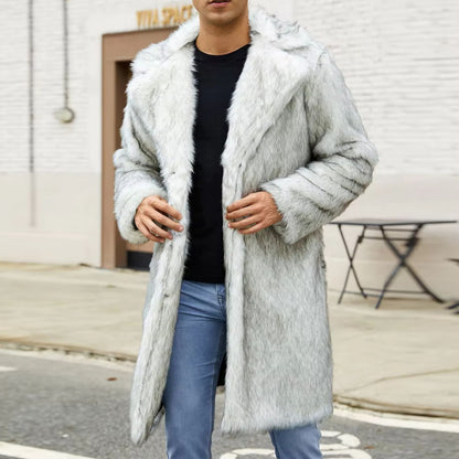 Wide Collar Shaggy Fur Coat | Revangiol