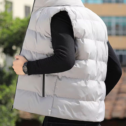 Quilted Zip-Up Puffer Vest | Revangiol