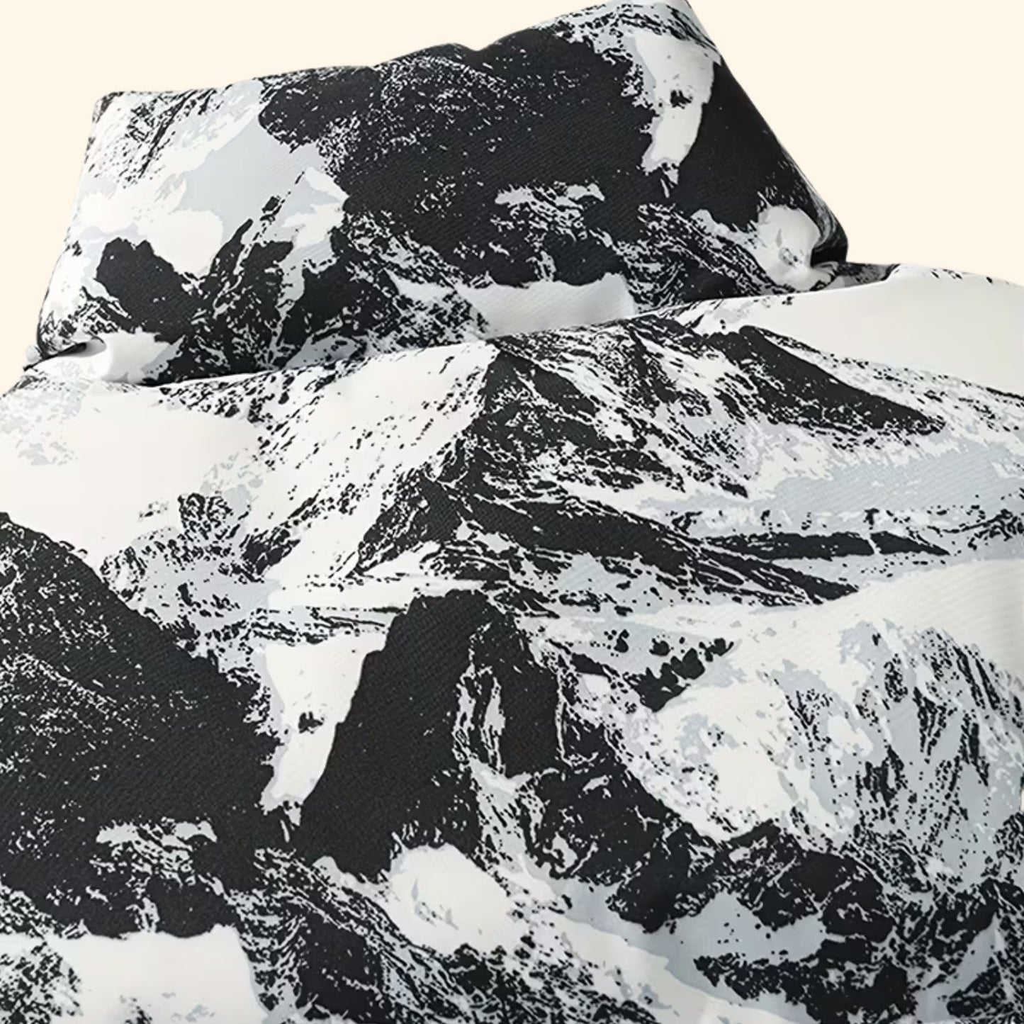 Mountain Print Puffer Jacket | Revangiol