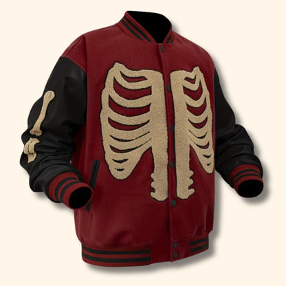 Skeleton Varsity Bomber Jacket | Revangiol