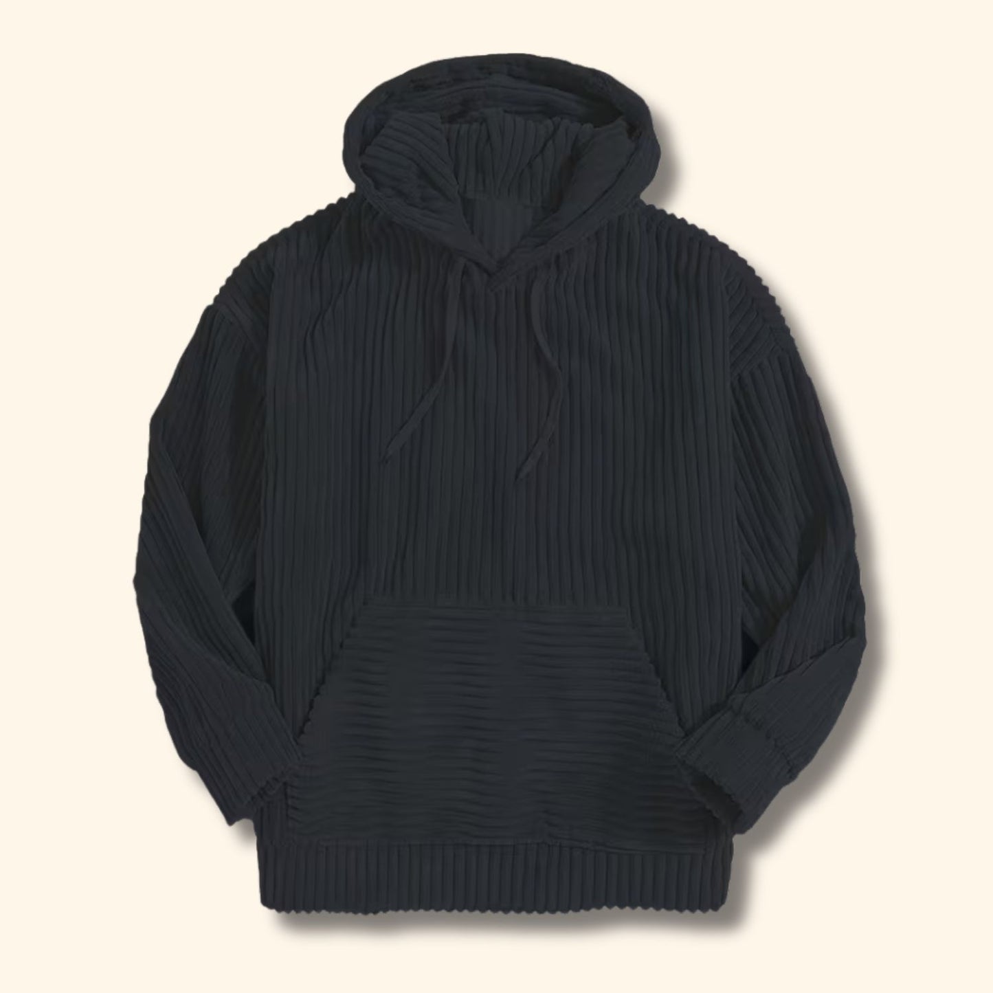Textured Corduroy Pullover Hoodie | Revangiol