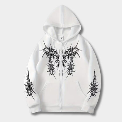 Gothic Dark Streetwear Zip Hoodie | Revangiol