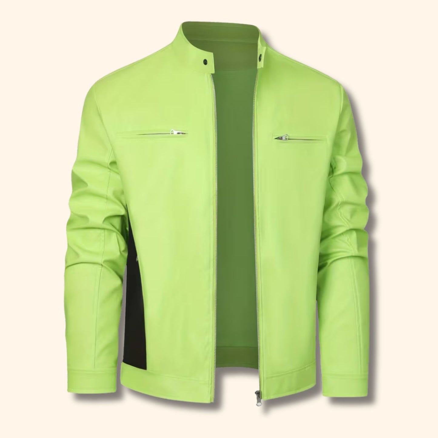 Heritage Stand Collar Leather Jacket | Revangiol