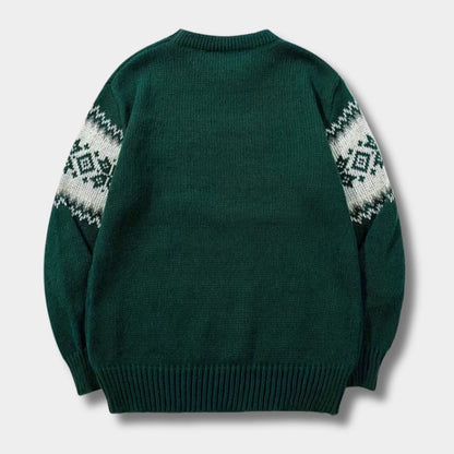 Jacquard Crew Neck Christmas Sweater | Revangiol