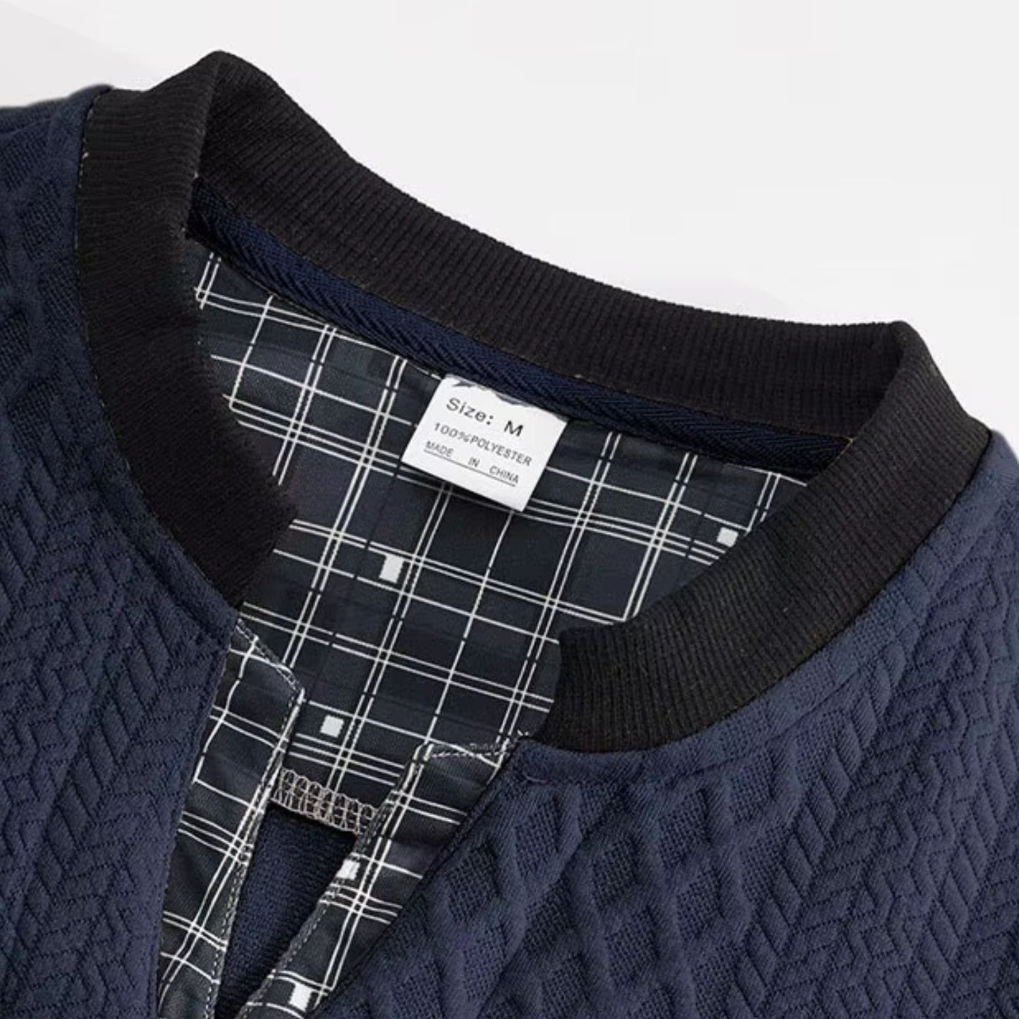 Checkered Panel Knit Sweater | Revangiol