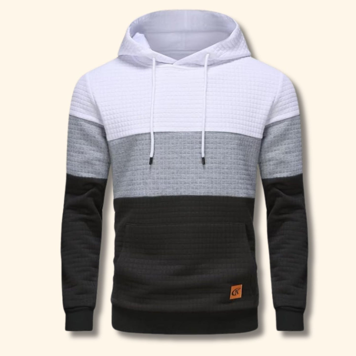 Textured Jacquard Pullover Hoodie | Revangiol