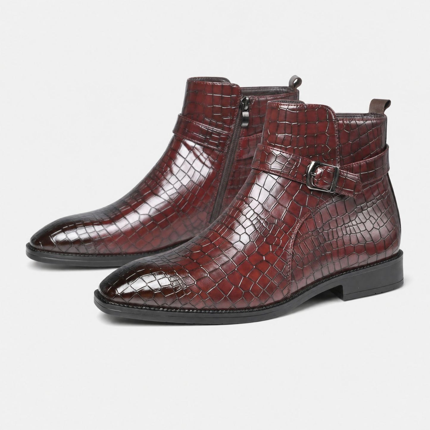 Croc Buckle Dress Boots | Revangiol