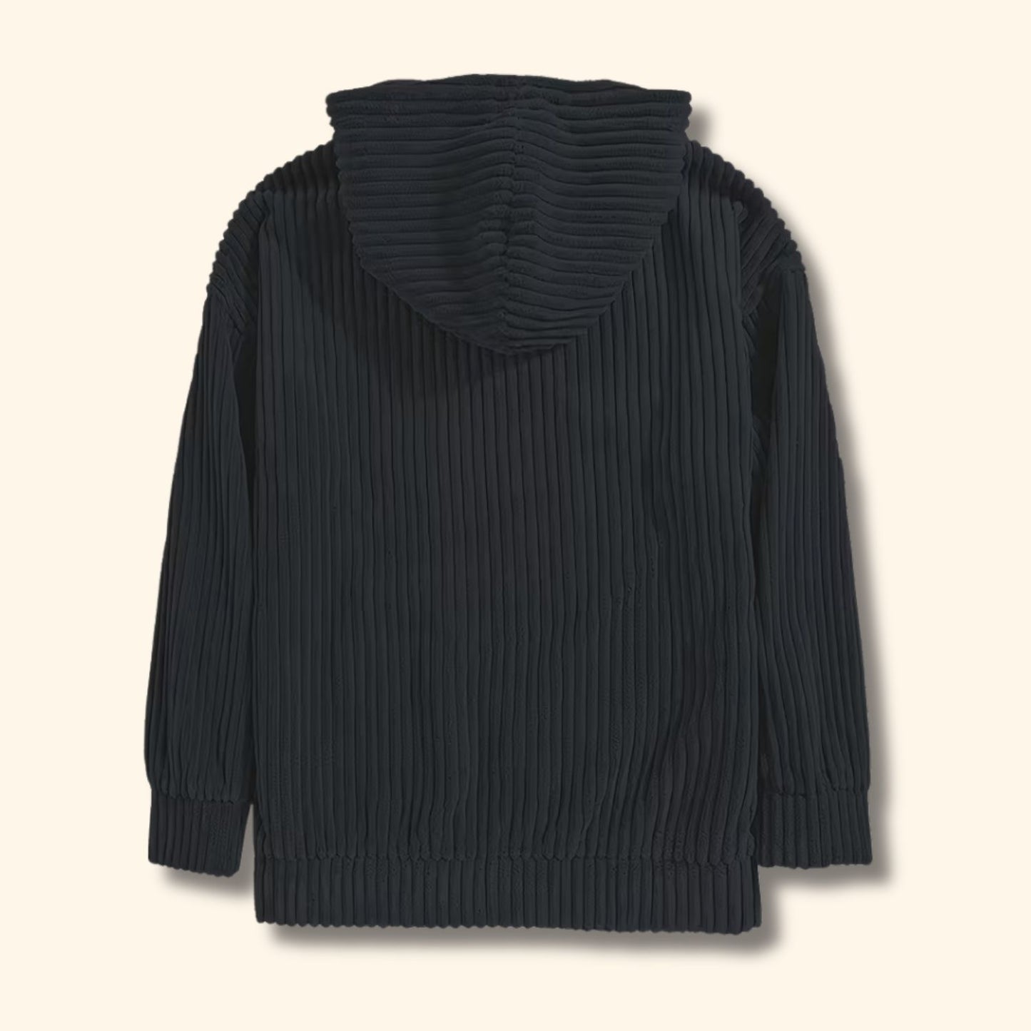 Textured Corduroy Pullover Hoodie | Revangiol