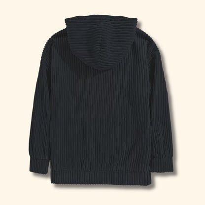 Textured Corduroy Pullover Hoodie | Revangiol