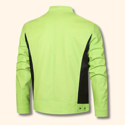 Heritage Stand Collar Leather Jacket | Revangiol