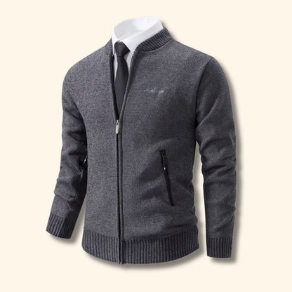 Geometric Zip Knit Cardigan | Revangiol