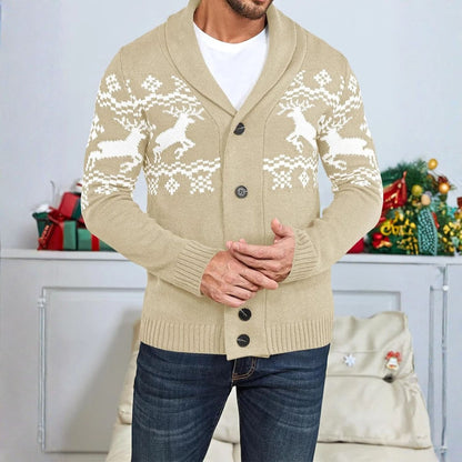 Nordic Reindeer Shawl Cardigan | Revangiol