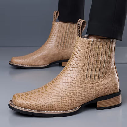 Croc Embossed Dress Boots | Revangiol