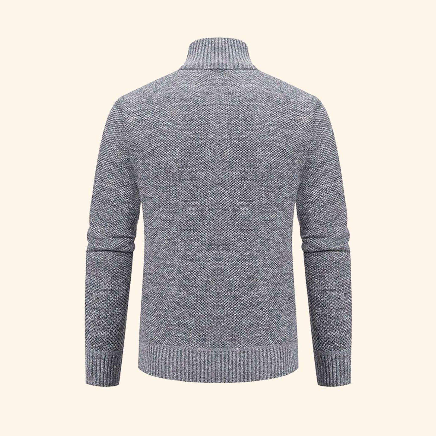 Zip-Up Mock Neck Cardigan | Revangiol