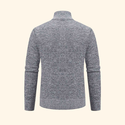 Zip-Up Mock Neck Cardigan | Revangiol