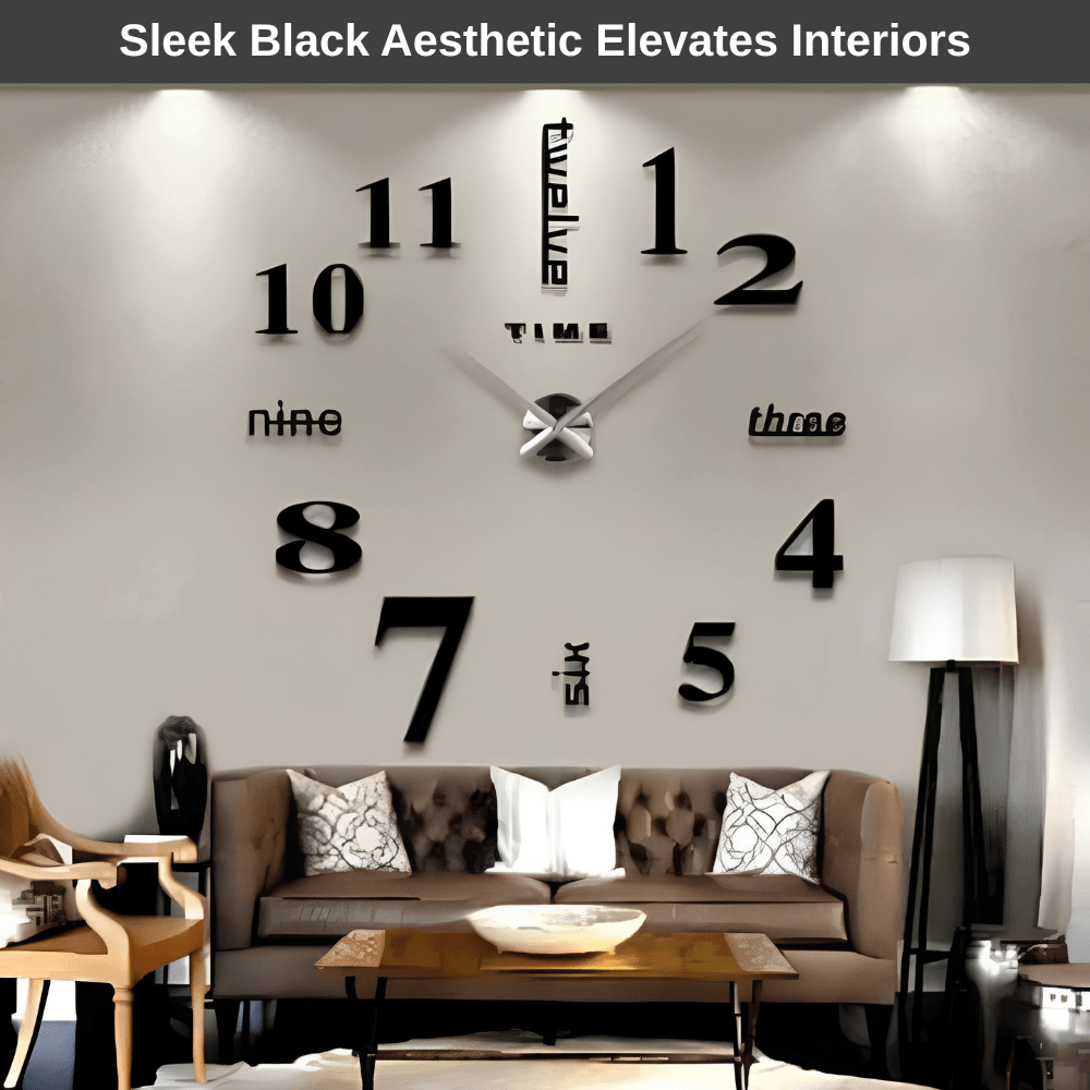 Minimalist Black Designer Wall Clock | Revangiol