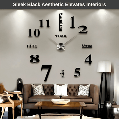 Minimalist Black Designer Wall Clock | Revangiol