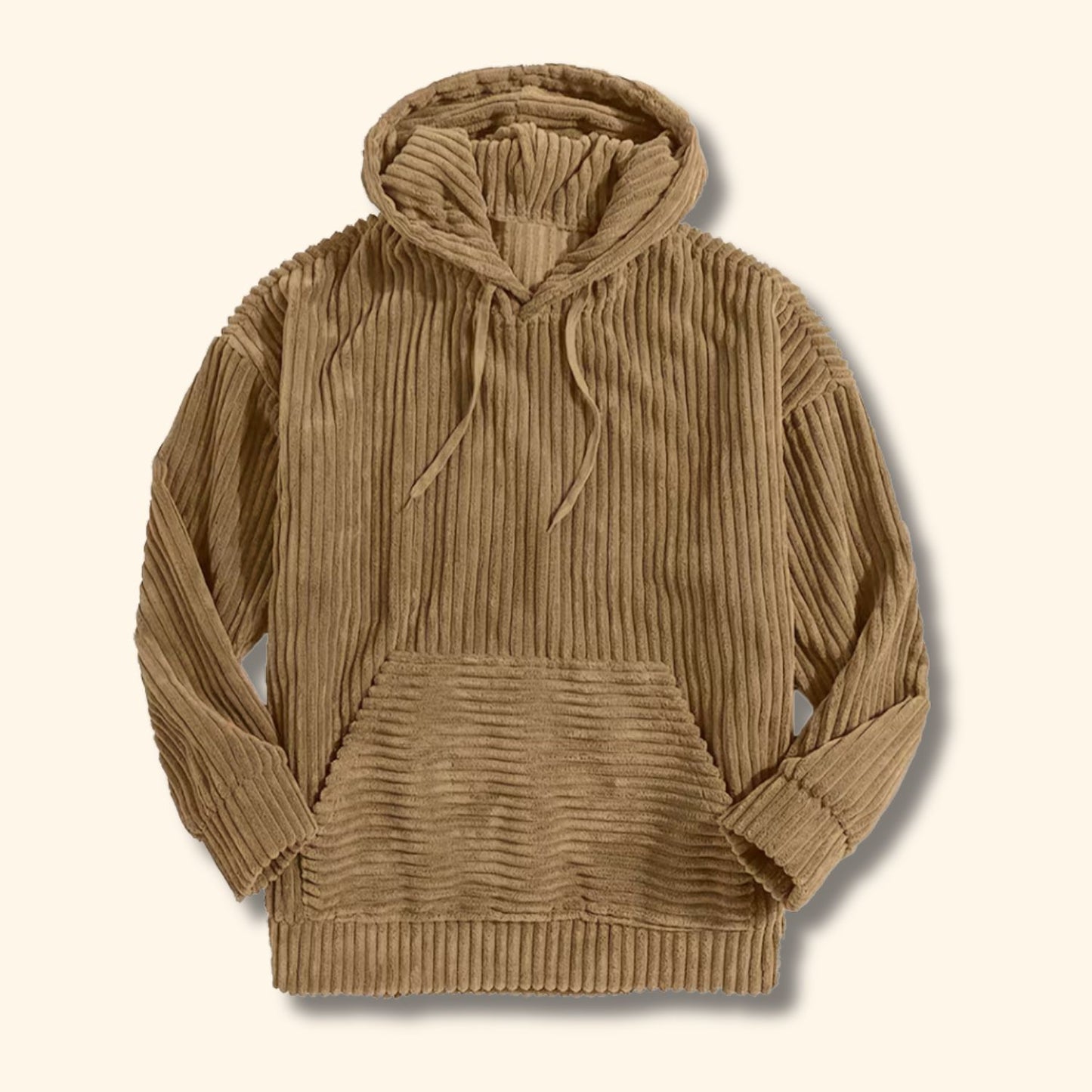 Textured Corduroy Pullover Hoodie | Revangiol