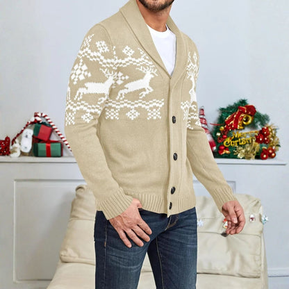 Nordic Reindeer Shawl Cardigan | Revangiol