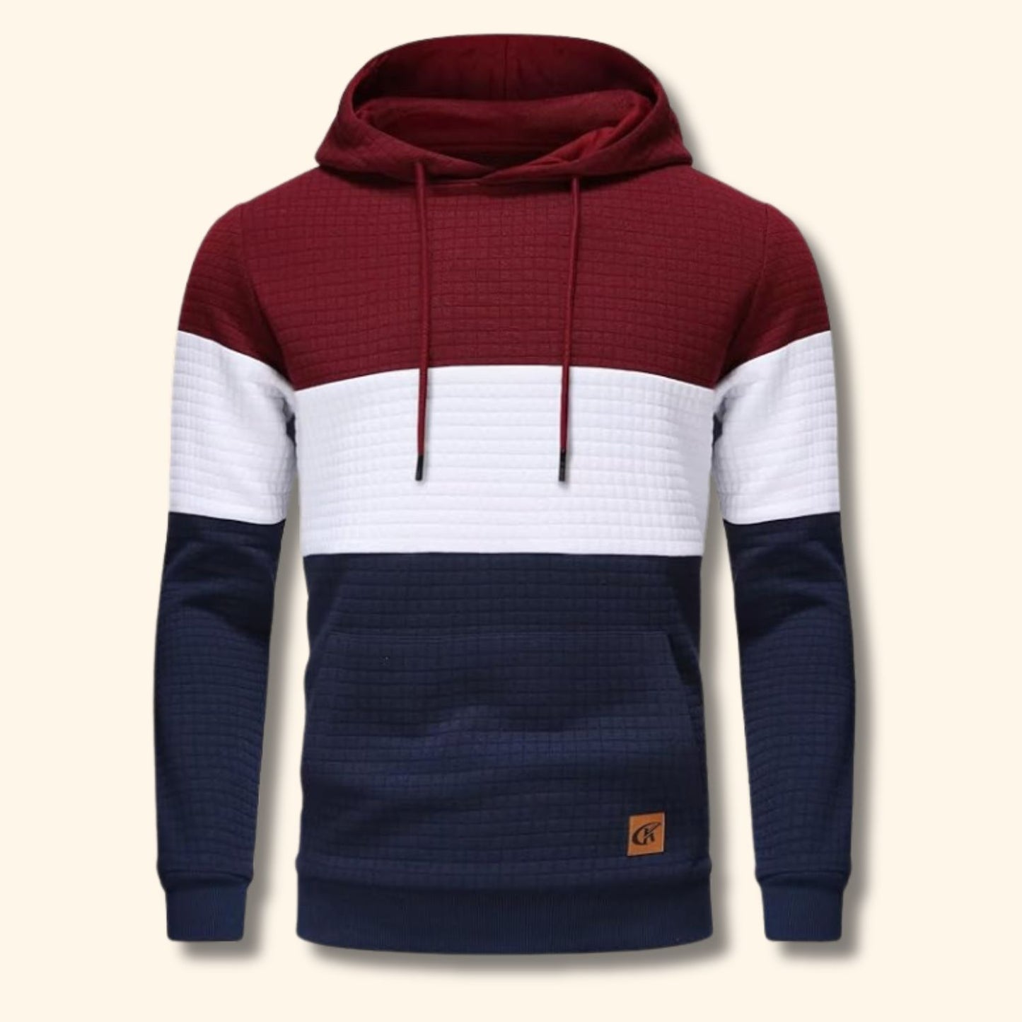 Textured Jacquard Pullover Hoodie | Revangiol