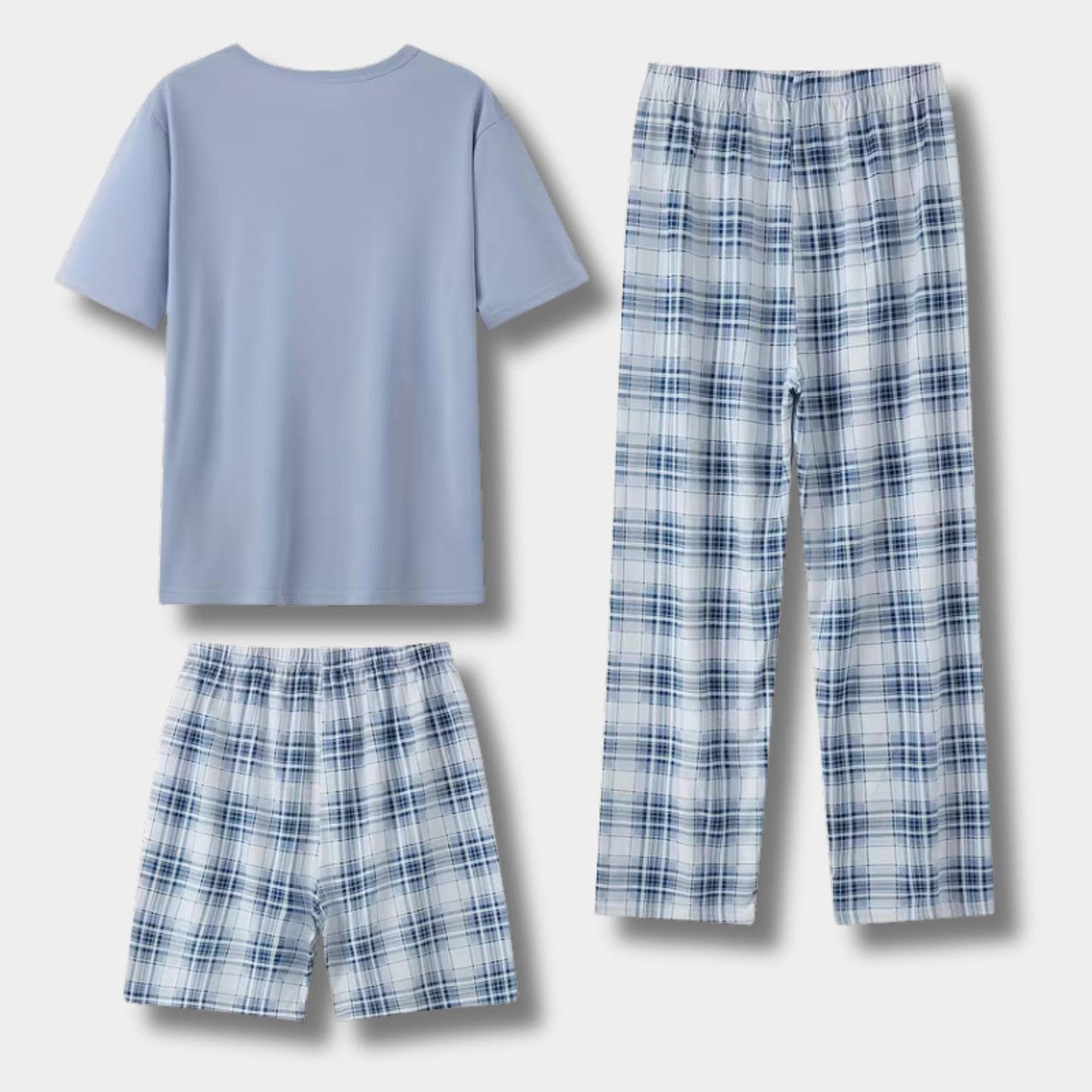 3-Piece Plaid Summer Pajama Set | Revangiol