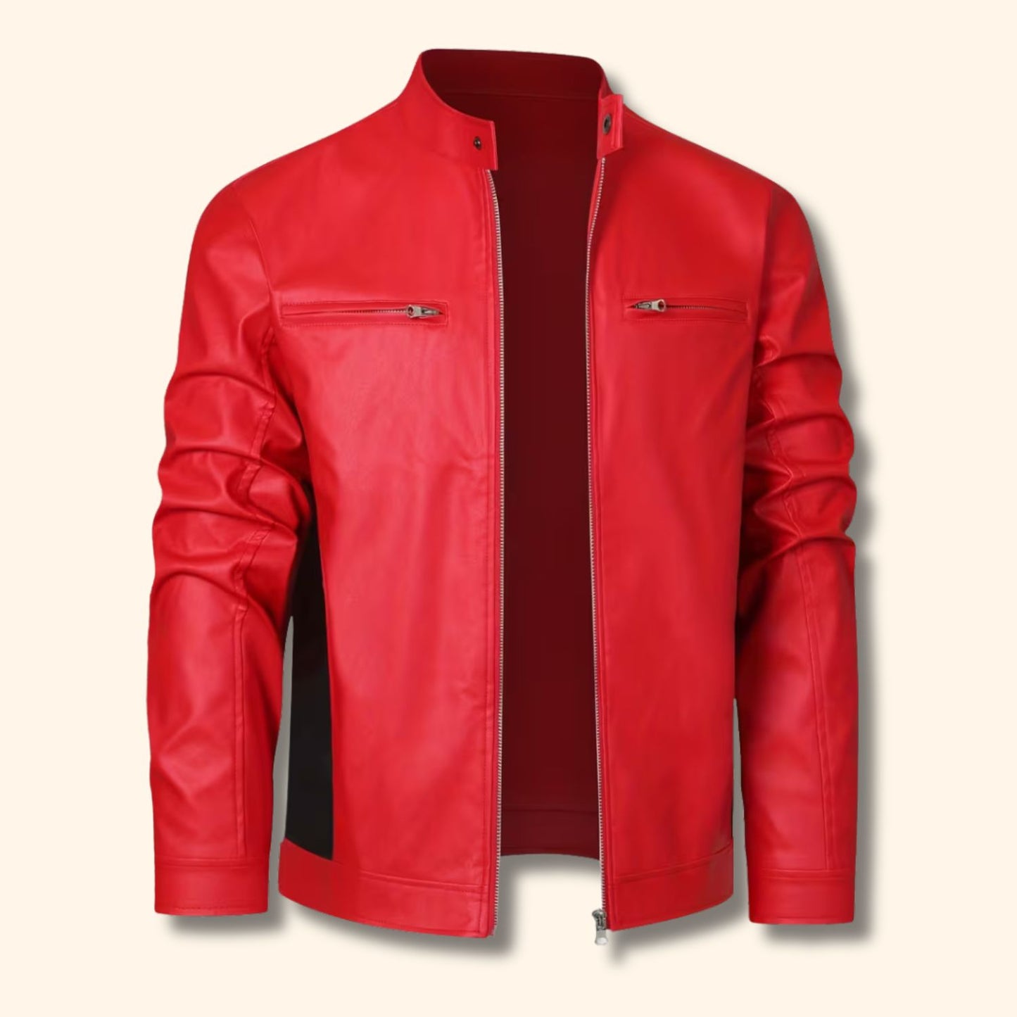 Heritage Stand Collar Leather Jacket | Revangiol