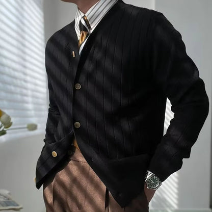 Slim Ribbed Knit Cardigan | Revangiol