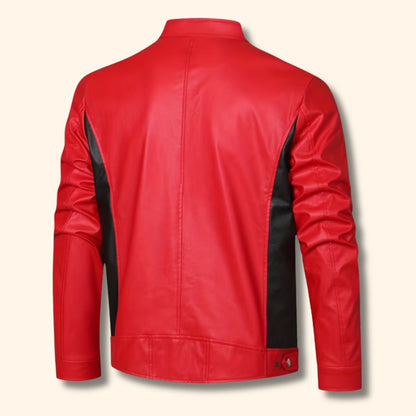 Heritage Stand Collar Leather Jacket | Revangiol