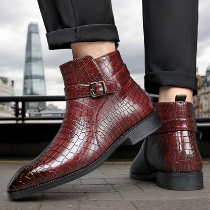 Croc Buckle Dress Boots | Revangiol