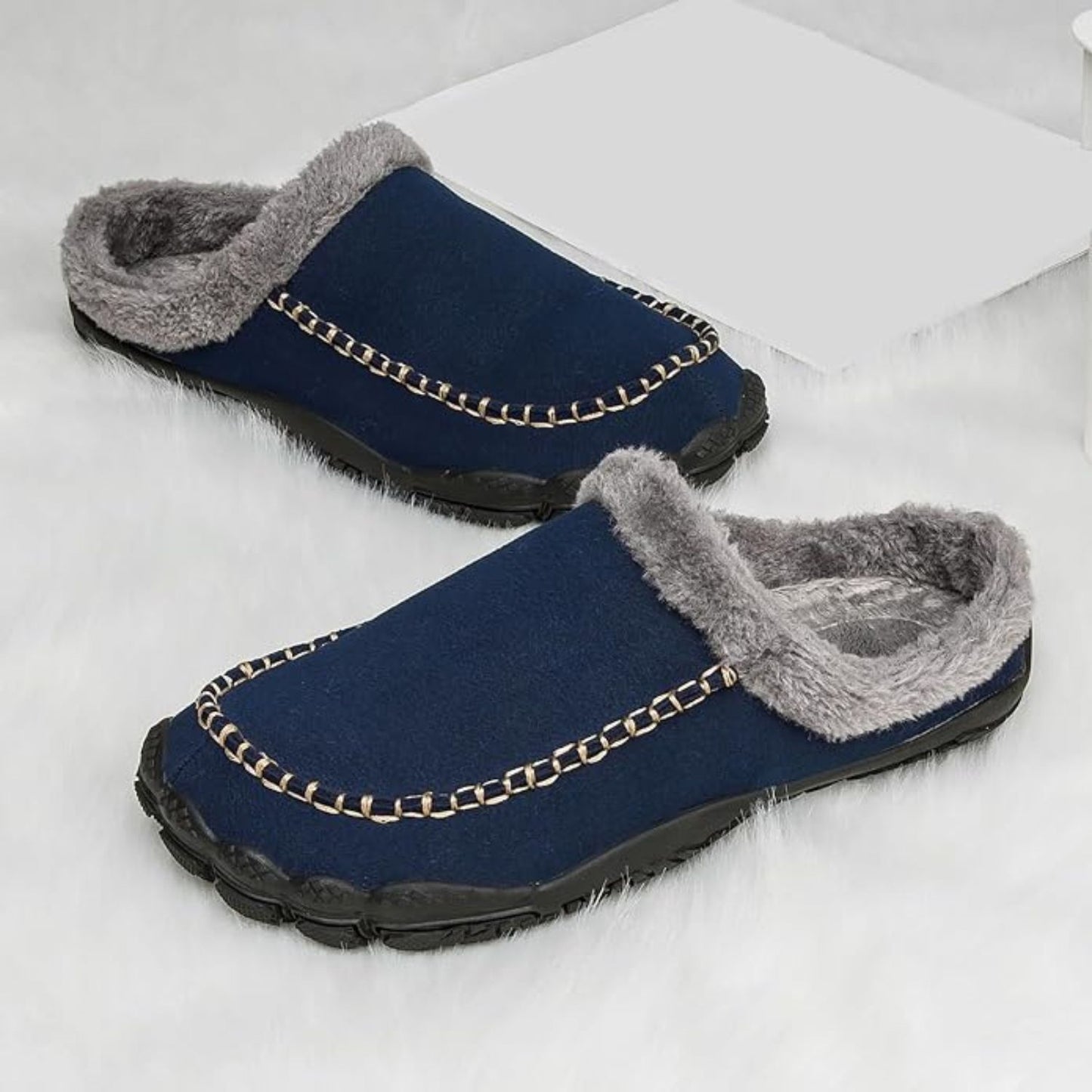 Fleece Lined Moccasin Slippers | Revangiol