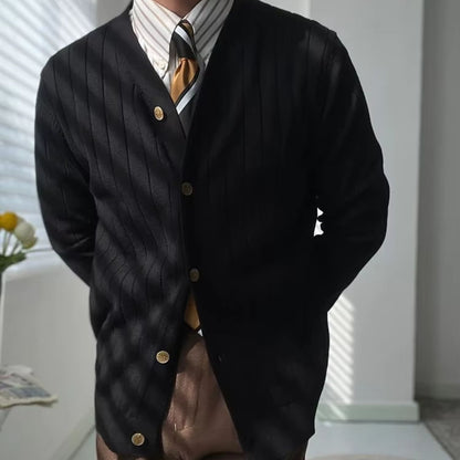Slim Ribbed Knit Cardigan | Revangiol