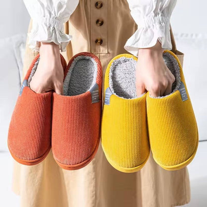 Ribbed Plush House Slippers | Revangiol