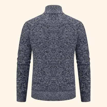 Zip-Up Mock Neck Cardigan | Revangiol
