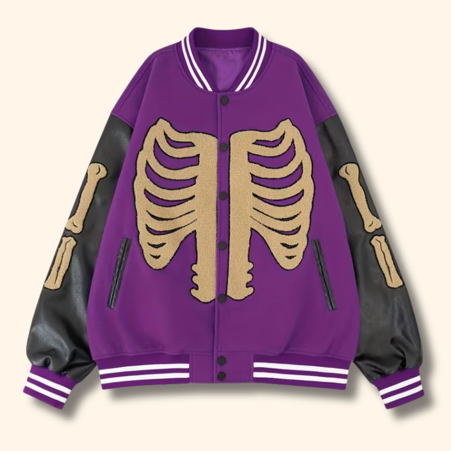Skeleton Varsity Bomber Jacket | Revangiol