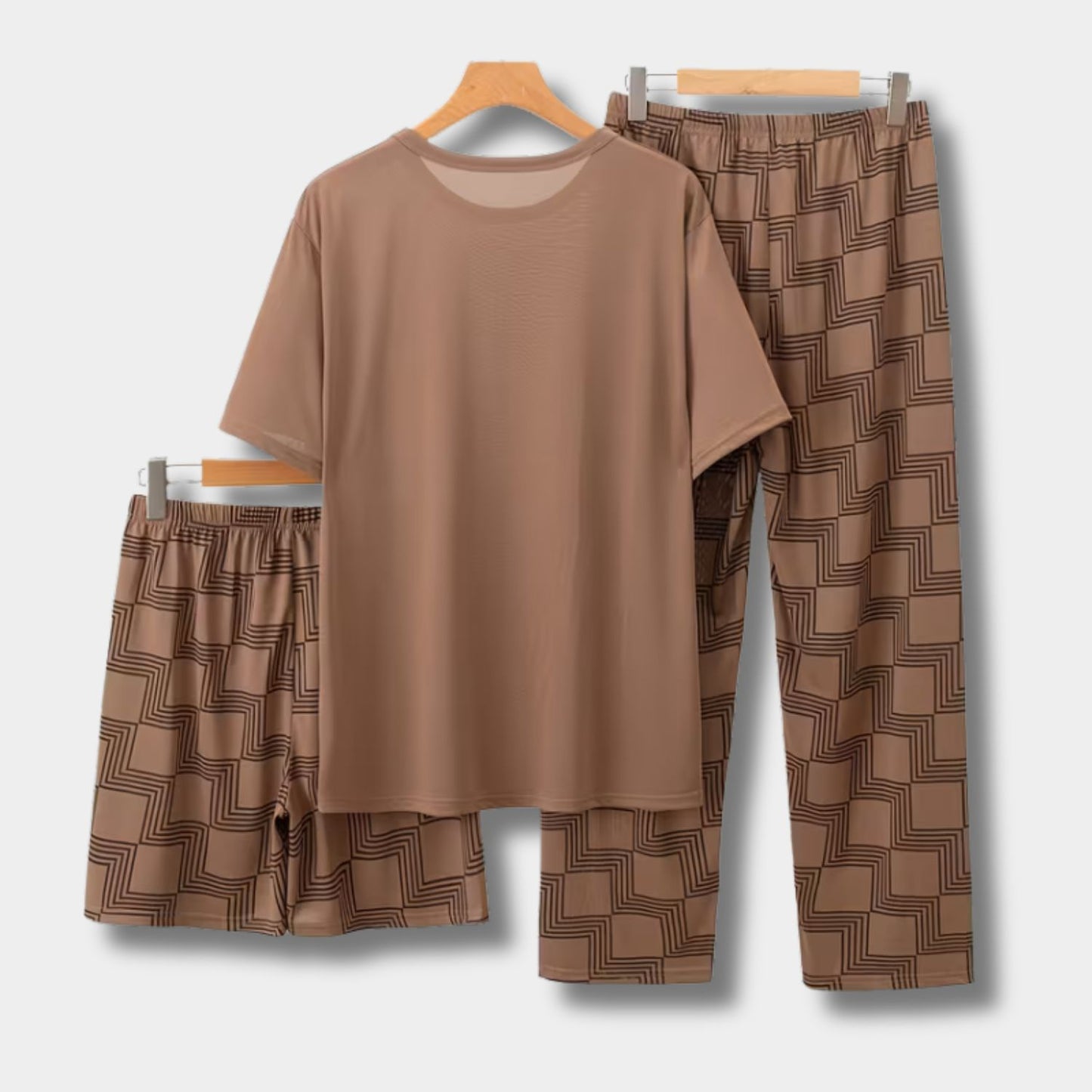 3-Piece Plaid Summer Pajama Set | Revangiol