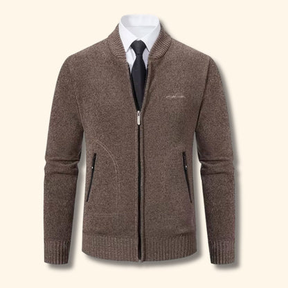 Geometric Zip Knit Cardigan | Revangiol