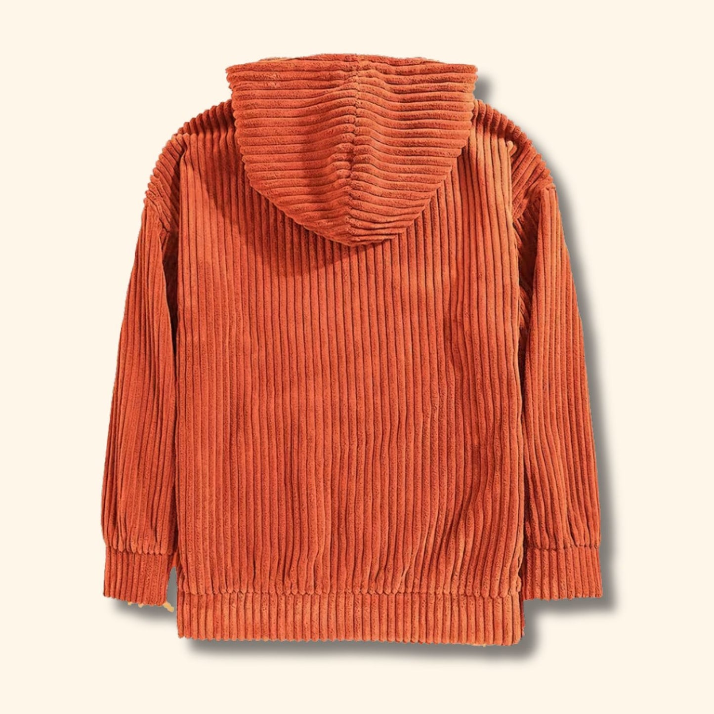 Textured Corduroy Pullover Hoodie | Revangiol
