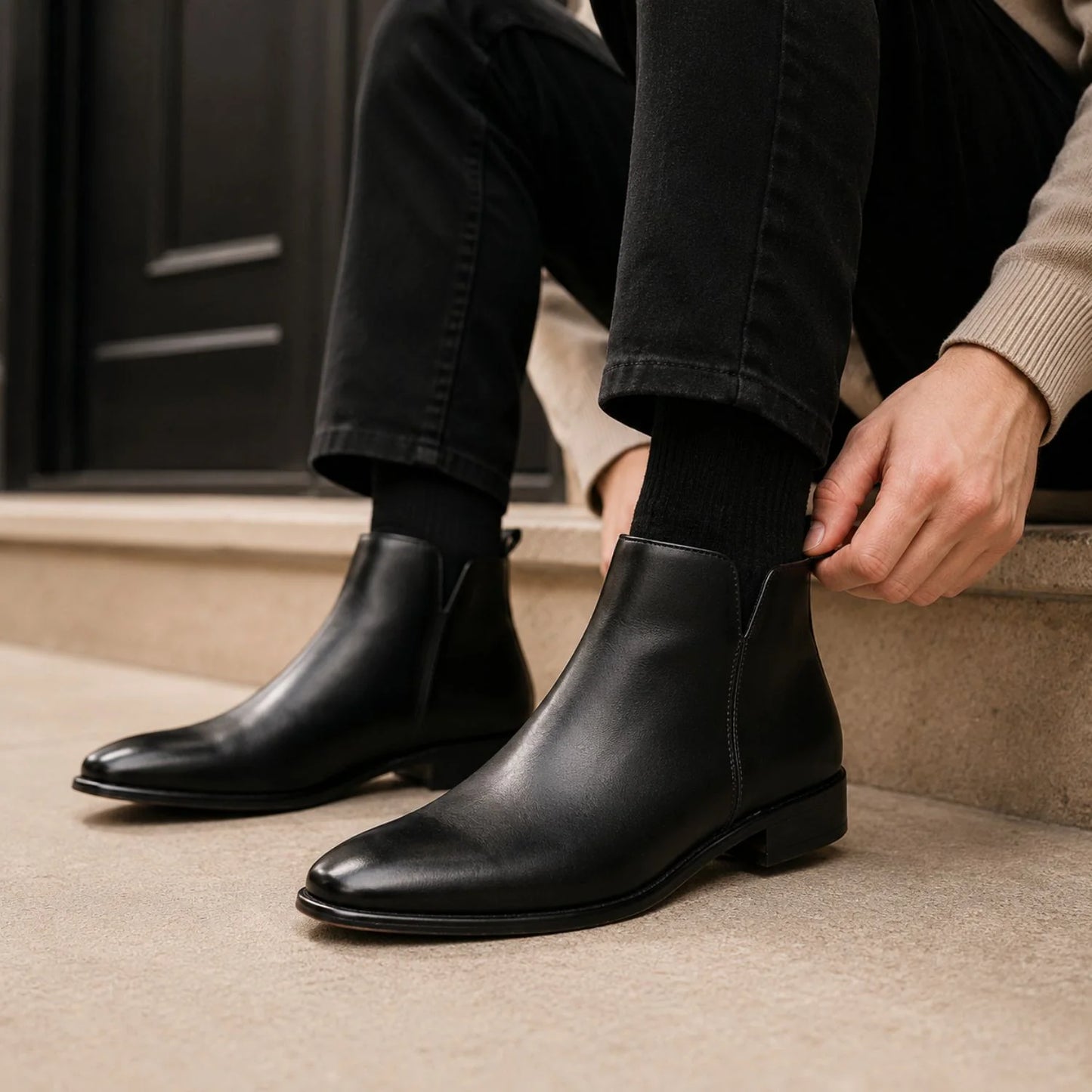 Square Toe Chelsea Boots | Revangiol
