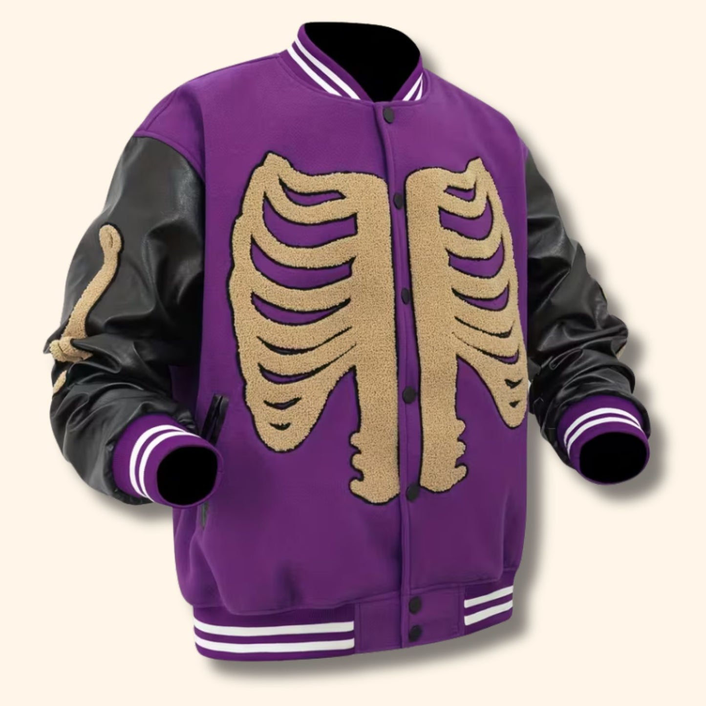 Skeleton Varsity Bomber Jacket | Revangiol