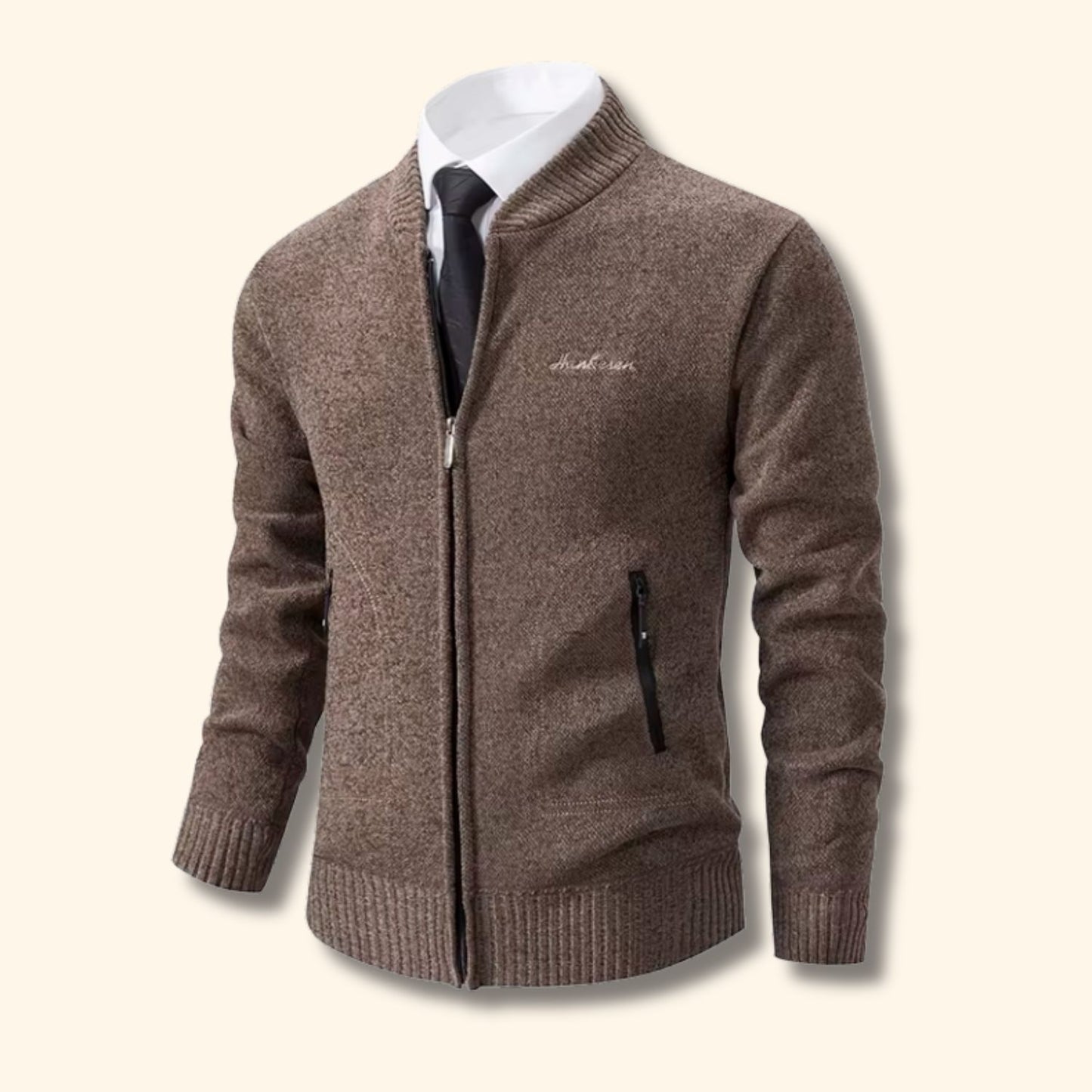 Geometric Zip Knit Cardigan | Revangiol