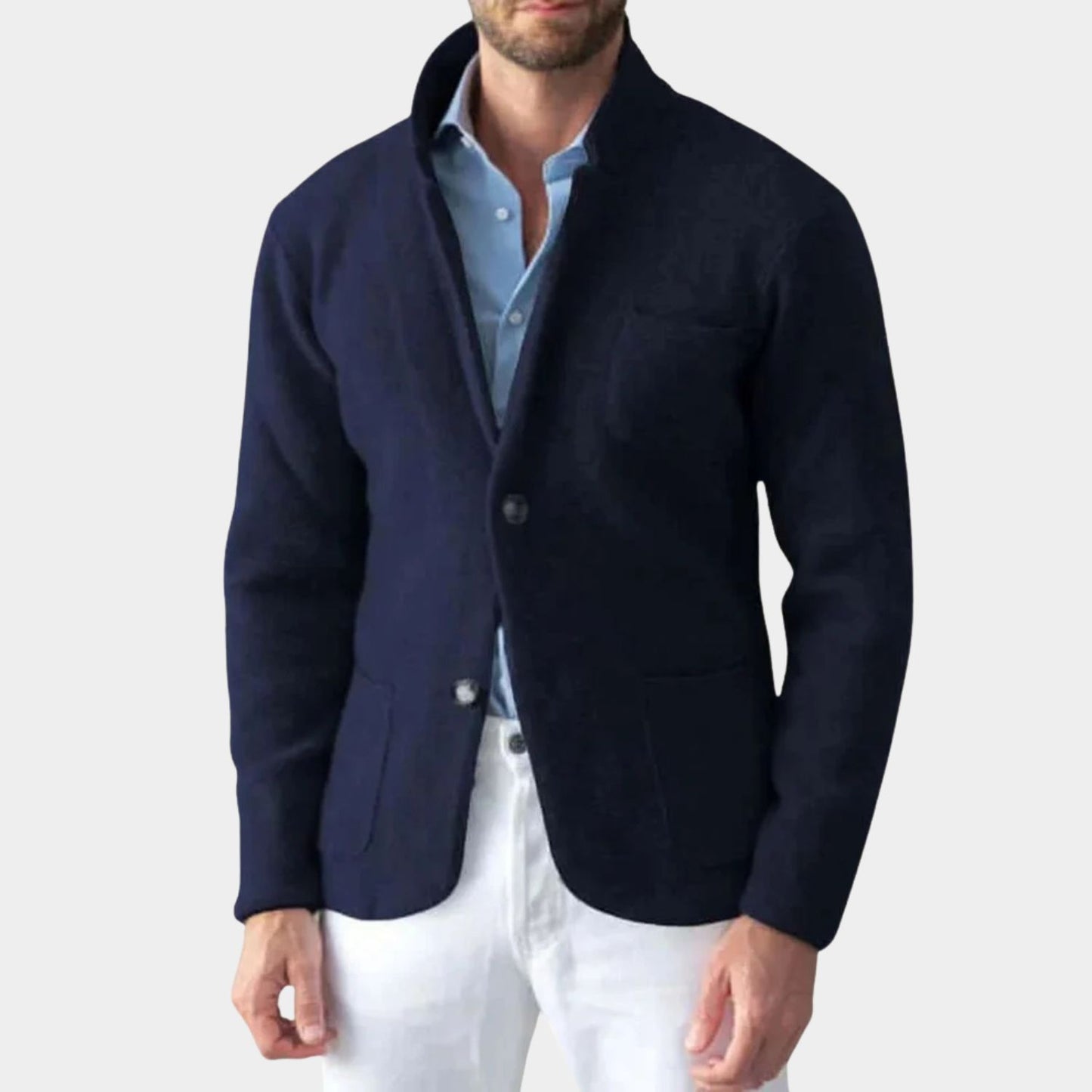 Tailored Collar Knit Cardigan | Revangiol