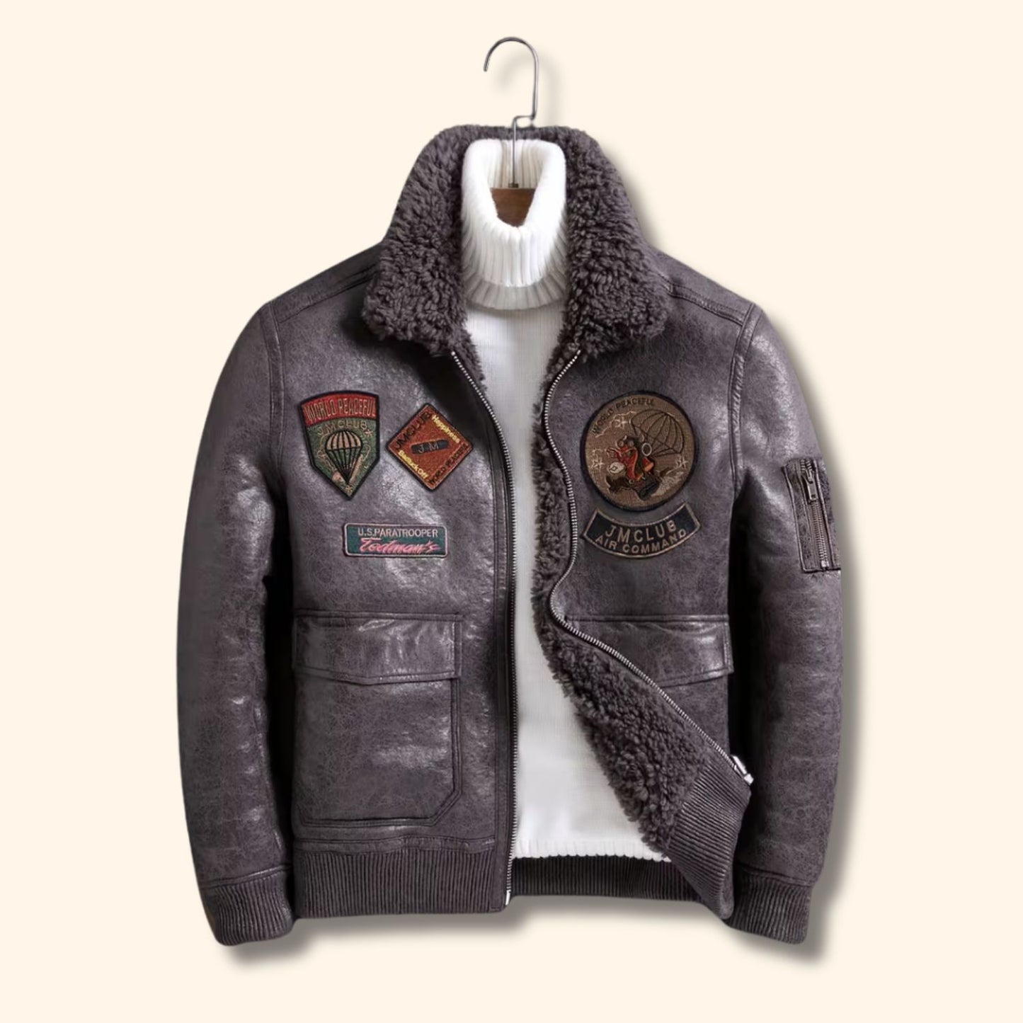 Sherpa Lined Bomber Jacket | Revangiol