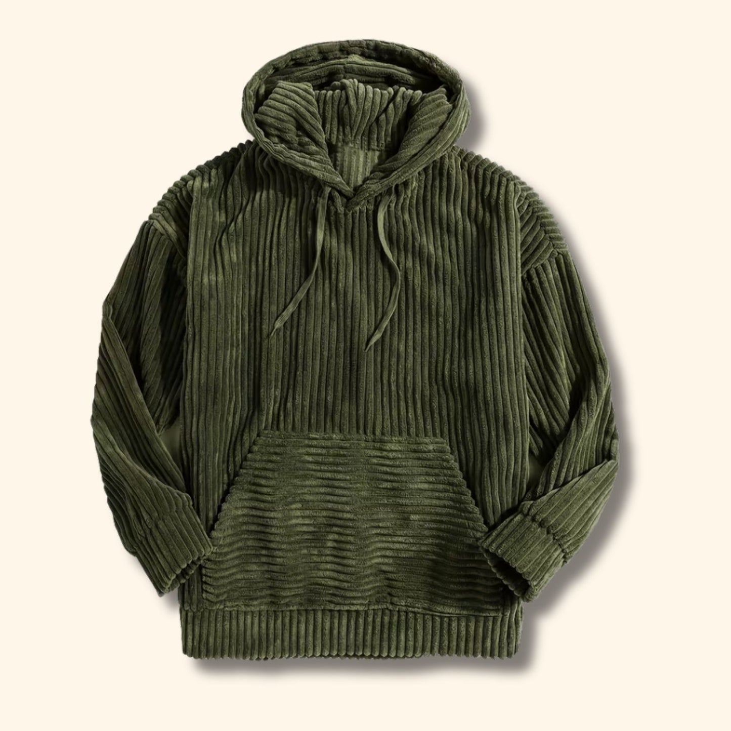 Textured Corduroy Pullover Hoodie | Revangiol