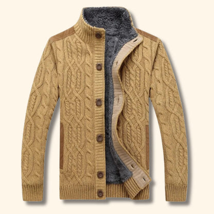 Sherpa Cable Knit Cardigan | Revangiol