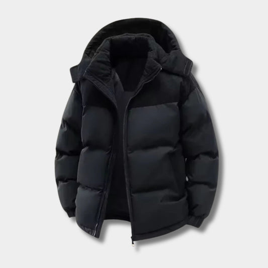 Corduroy Hooded Puffer Jacket | Revangiol