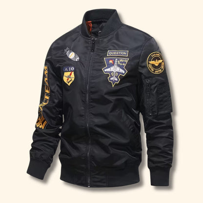 Embroidered Flight Aviator Jacket | Revangiol